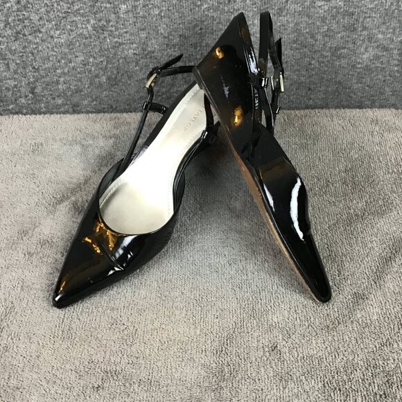 Ann Taylor Kitten Heel Look Pointed Toe Wedge Pointed Toe Sz 6N Patent Leather - Picture 2 of 11